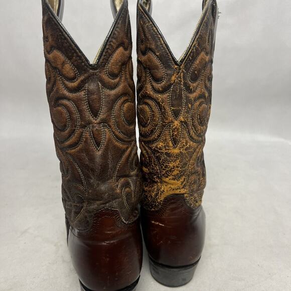 Vintage Wrangler Cowboy Western Boots Men’s 9 EE Brown Distressed 5115